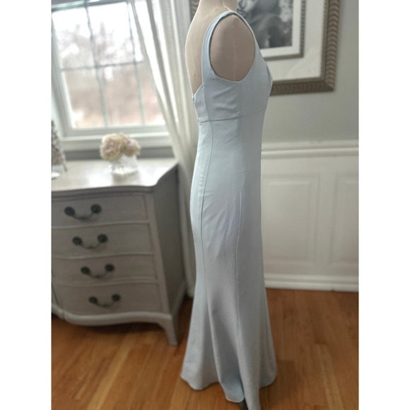 Amsale Light Blue Square Neck Mermaid Gown Formal Evening Dress Size 2 - Picture 4 of 7